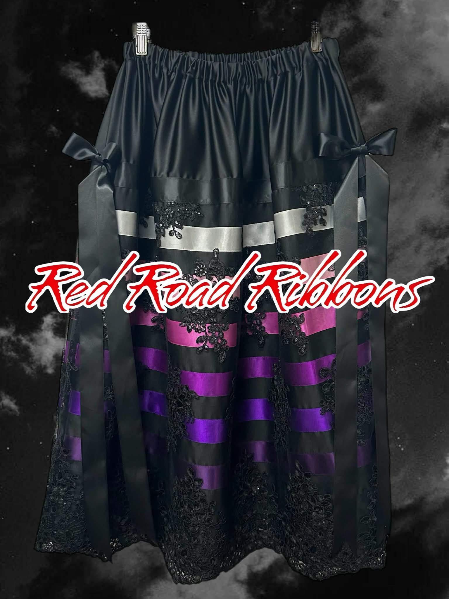 Red Road Ribbons Skirt ~ Black